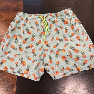 Pineapple Print Men's Swim Shorts
